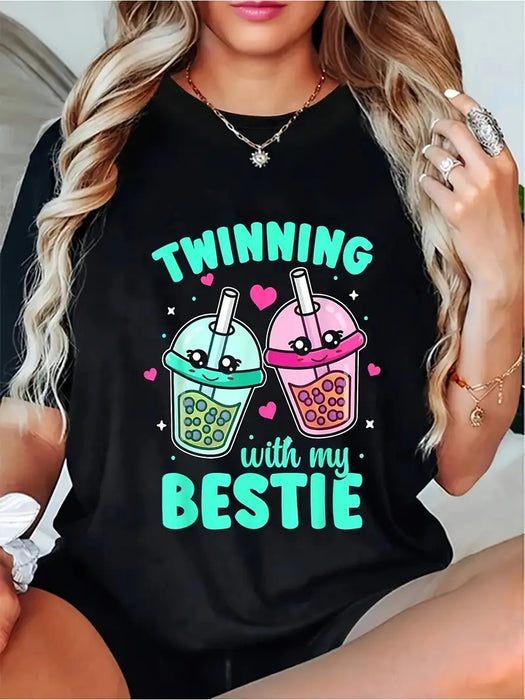 "Twinning with My Bestie" Matching T-Shirt Set