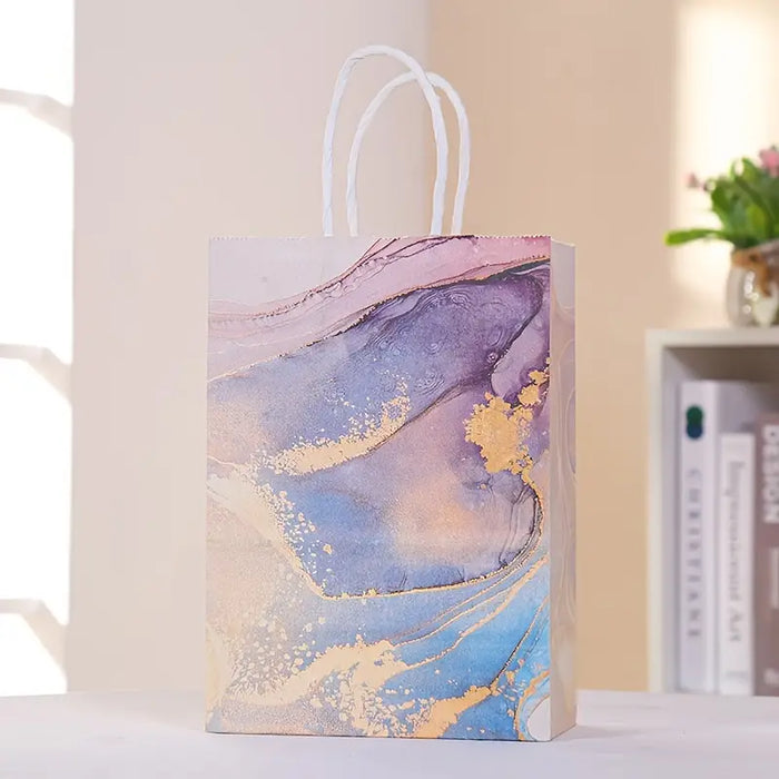 Marble Kraft Gift Bag with Handle