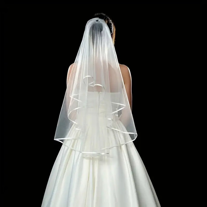 White Double-Layer Bridal Veil