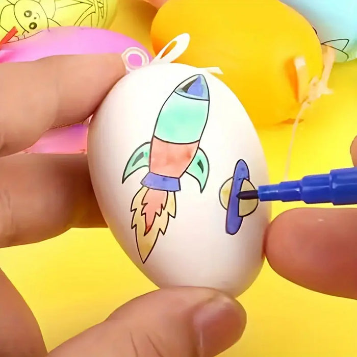 DIY Easter Eggs with Colored Pencils - 8pcs Set
