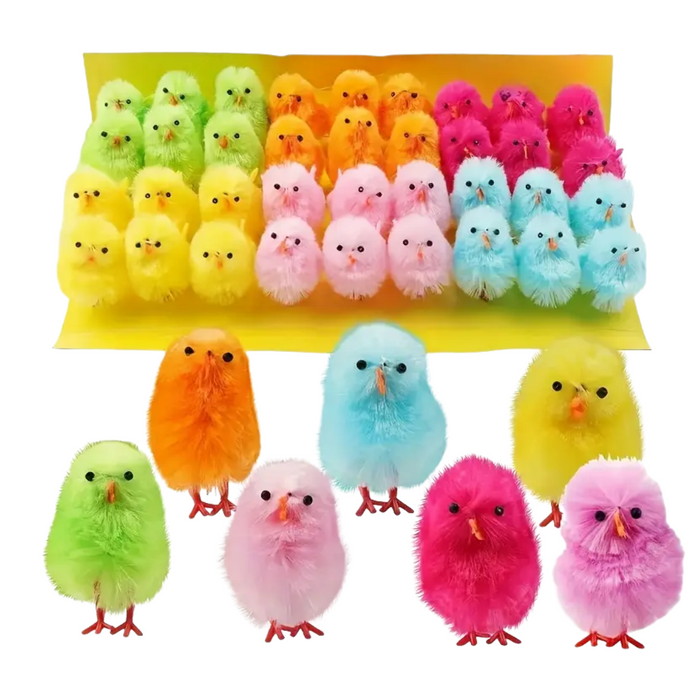 Mixed Color Mini Easter Chicks 18pcs Set