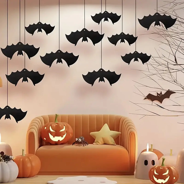 Halloween Bat Hanging Paper Garland 8-Pack Set