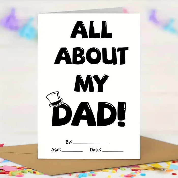 "All About My Dad" Keepsake Gift Booklet