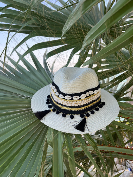 Shell Banded Panama Sun Hat