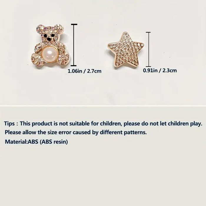 Diamond Studded Charm Shoe Clips