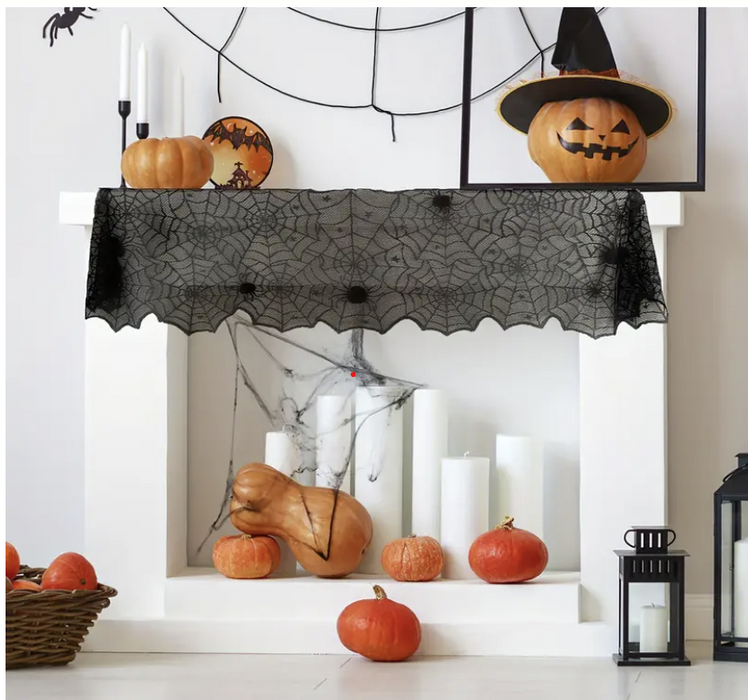 Halloween Spider Web Lace Table Runner