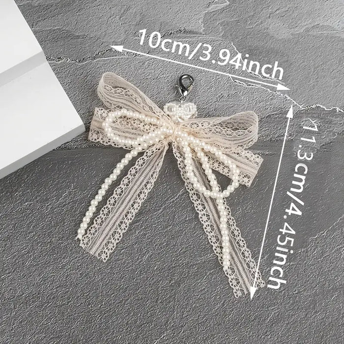 Pearl & Bowknot Pink Shoe Charm