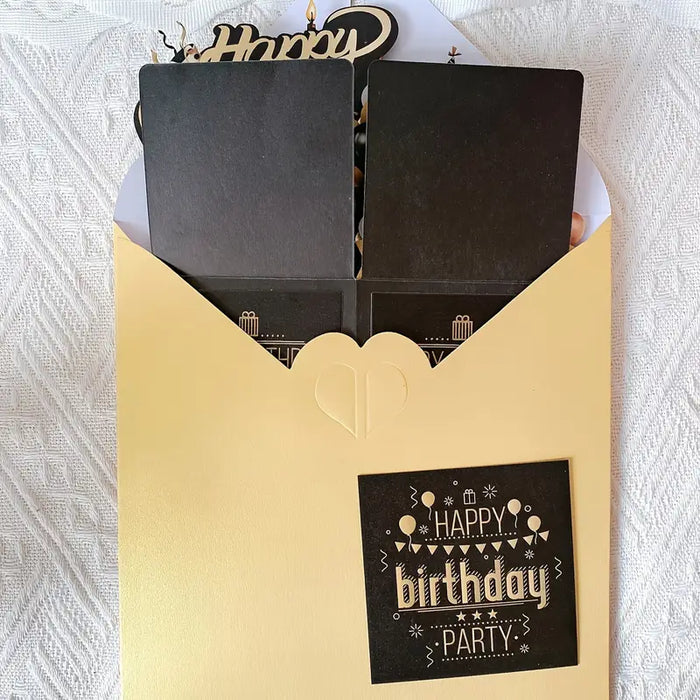 Black & Gold Birthday 3D Pop-up Card Set