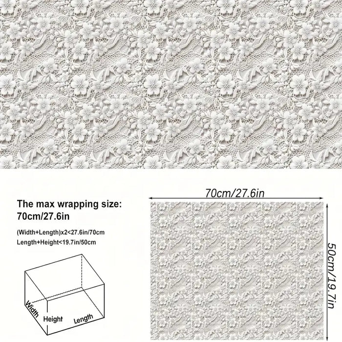 White Lace Floral Wrapping Paper
