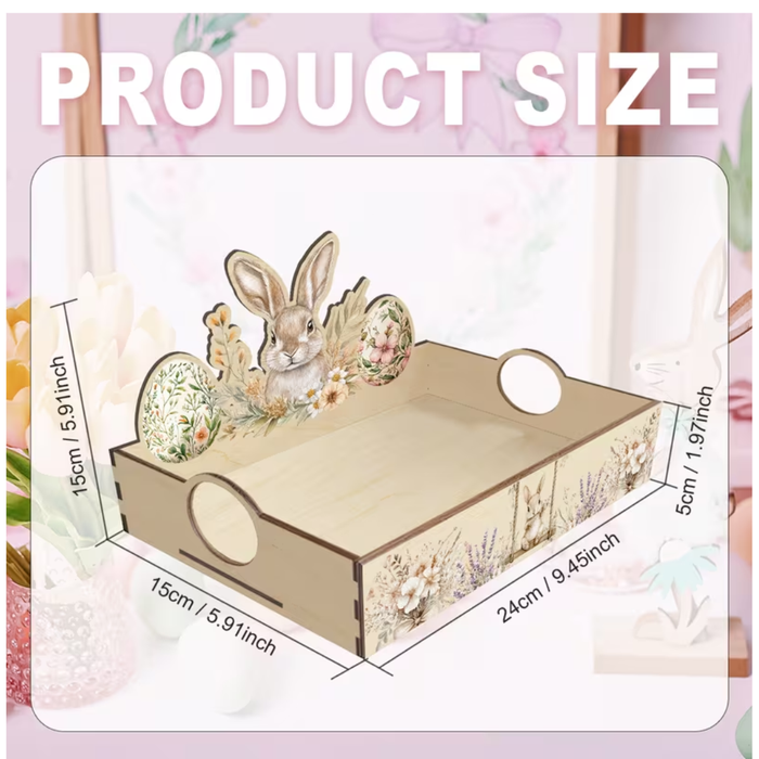 Wooden Bunny & Egg Basket