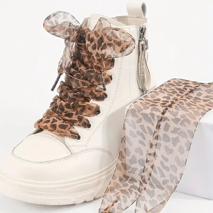 Chic Leopard Print Shoelaces