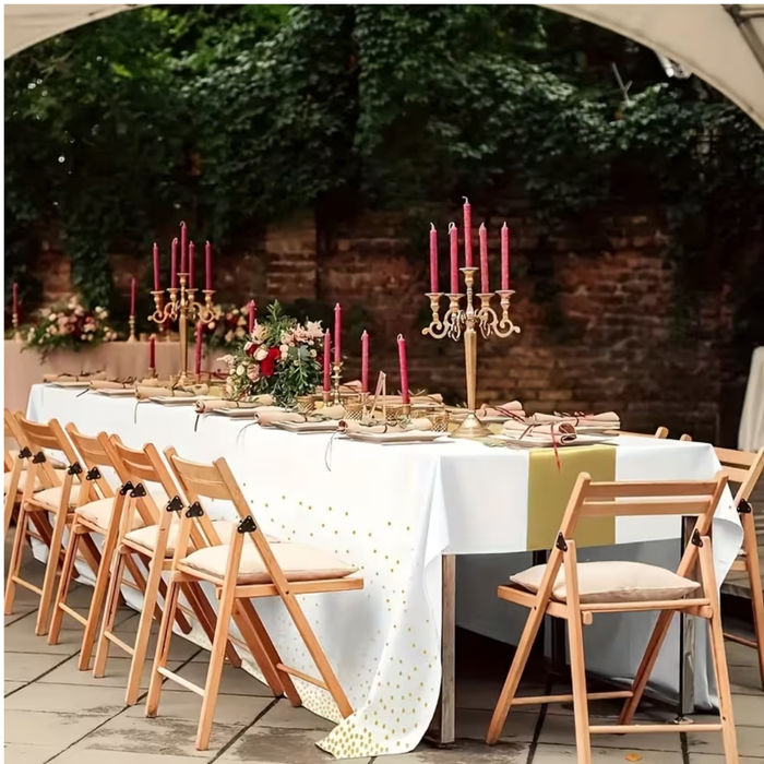 Party Tablecloth &amp; Satin Table Runner Set – 2PCS