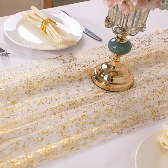 Golden Sheer Tulle Table Runner