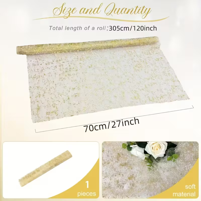 Golden Sheer Tulle Table Runner