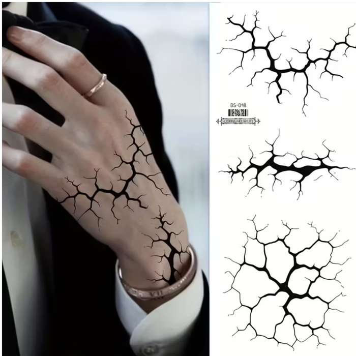 Black Lightning Temporary Tattoos