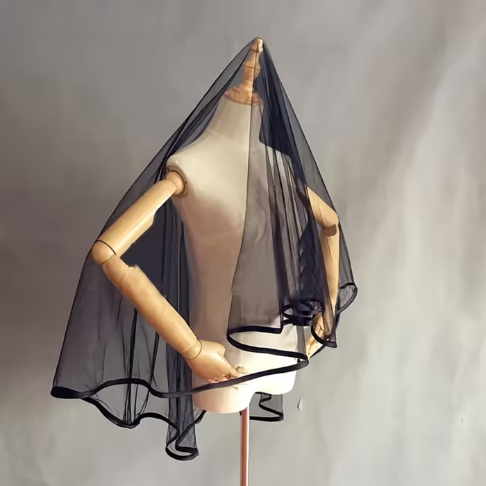 Black Mesh Veil Hair Accessory