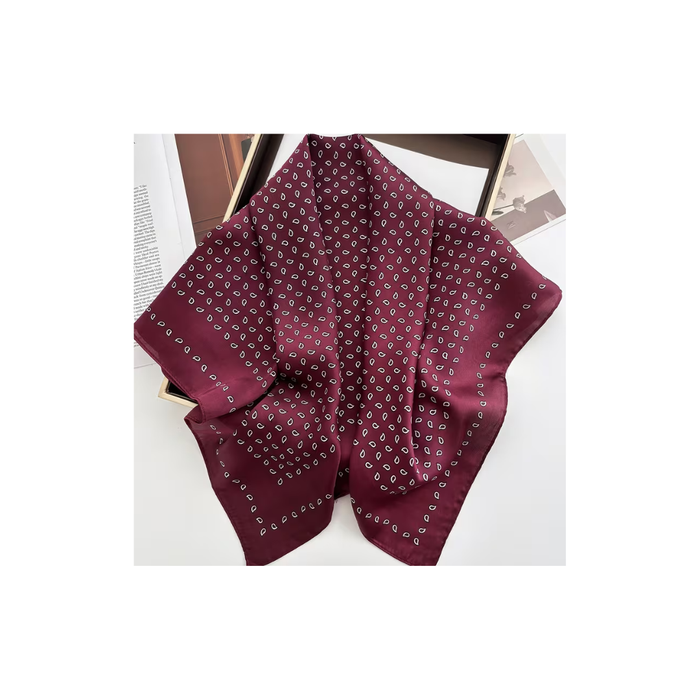 Luxury Burgundy Square Bandana Scarf