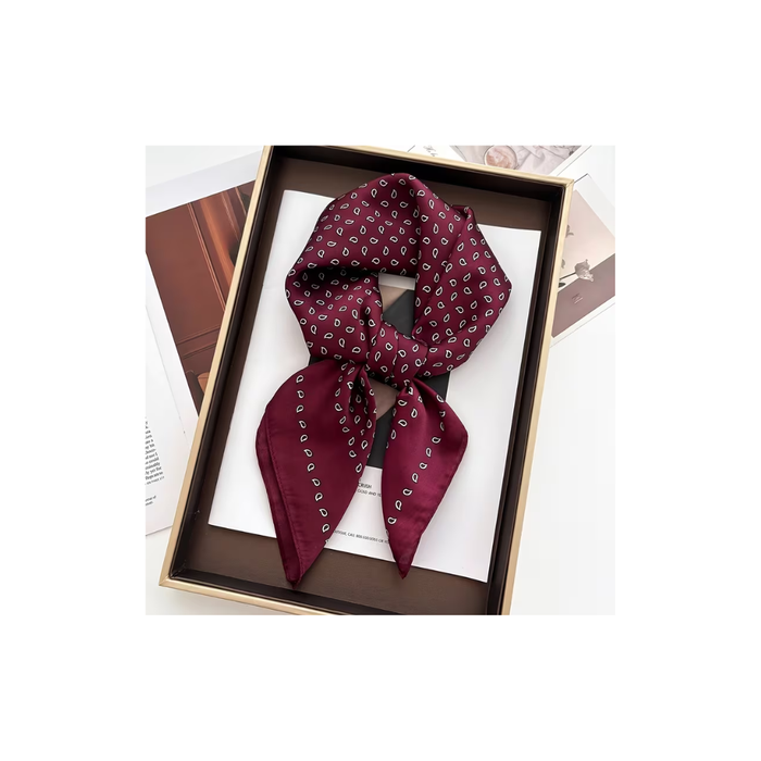 Luxury Burgundy Square Bandana Scarf
