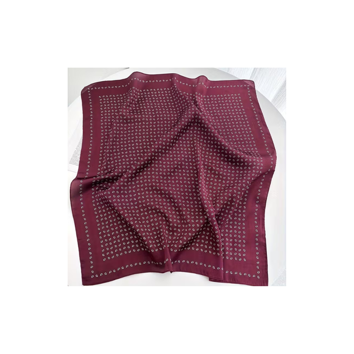 Luxury Burgundy Square Bandana Scarf