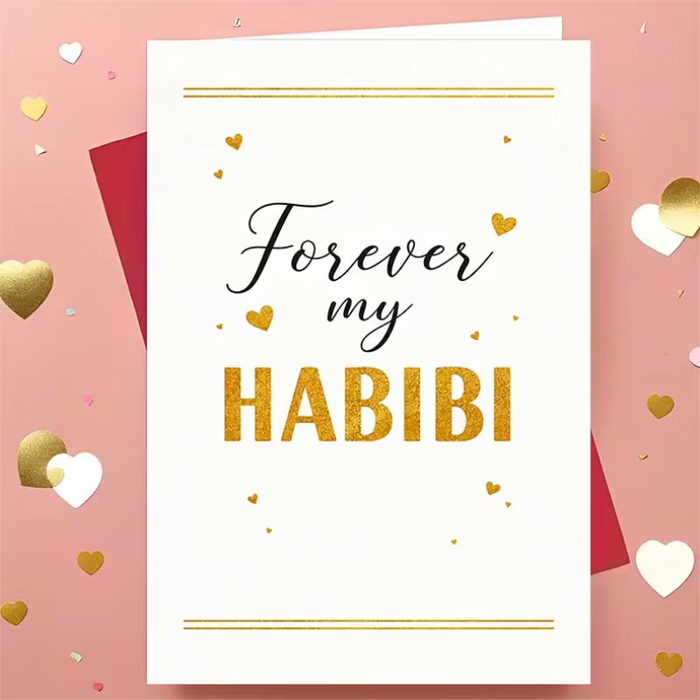 Elegant romantic greeting card“Forever My Habibi”
