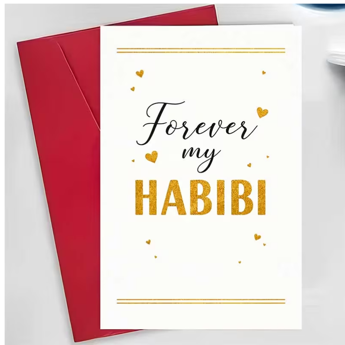 Elegant romantic greeting card“Forever My Habibi”