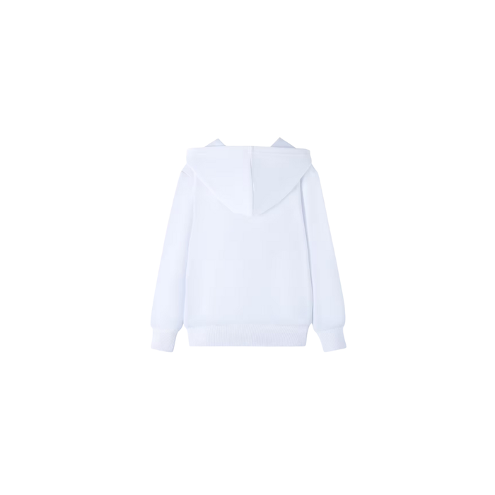 Boys’ White Zip-Up Light Hoodie