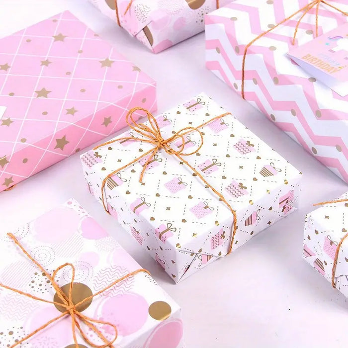 Pink Metallic Gift Wrap