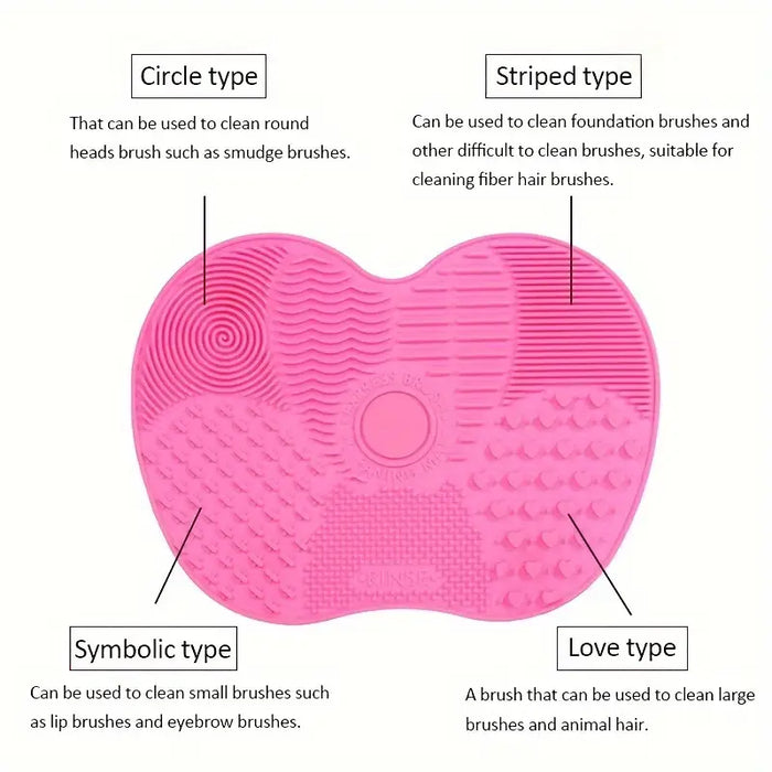 Apple-Shaped Silicone Brush Cleaning Mat