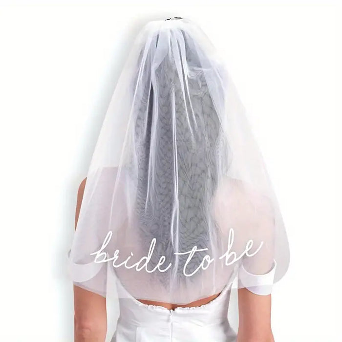 White Bride-to-Be Veil Crown