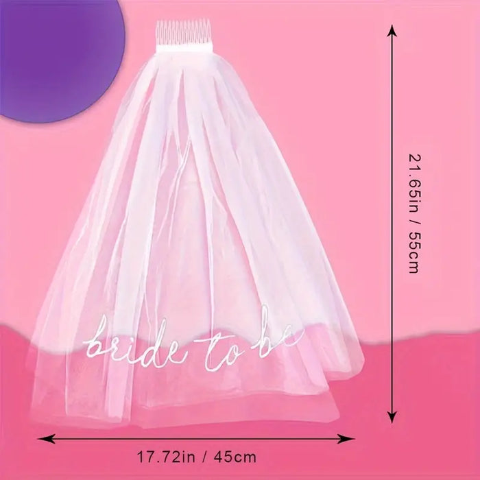 White Bride-to-Be Veil Crown