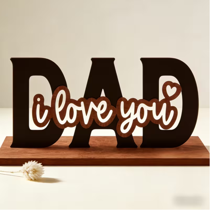 I Love You Dad Wooden Ornament – 2D