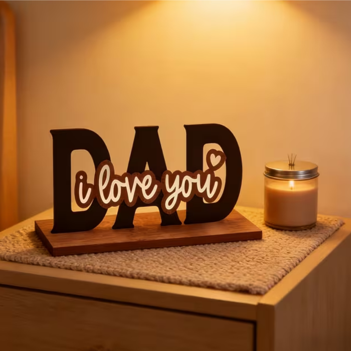 I Love You Dad Wooden Ornament – 2D