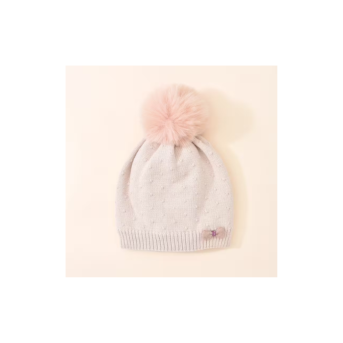 Kids’ Winter Bow Knit Hat – Warm & Stretchy