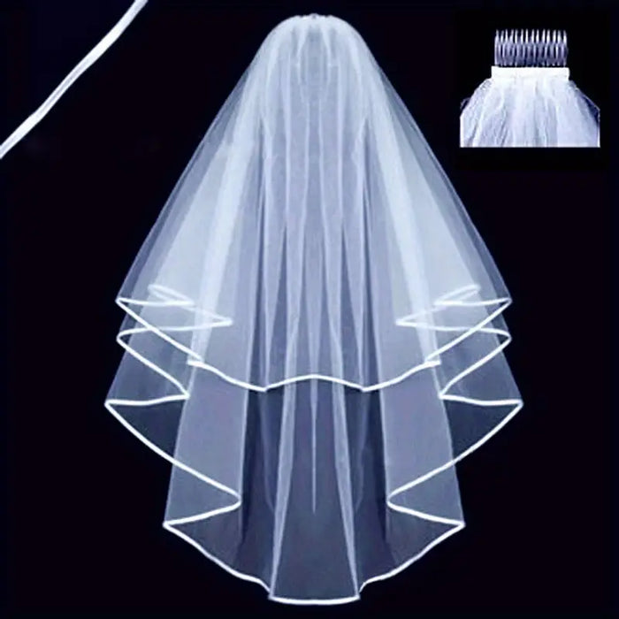 White Double-Layer Bridal Veil