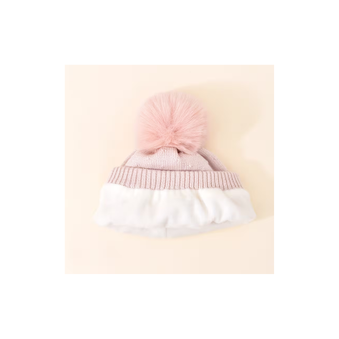 Kids’ Winter Bow Knit Hat – Warm & Stretchy