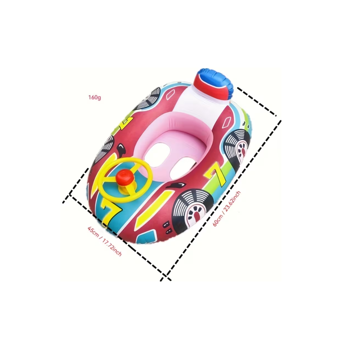 Kids Racing Car Swim Float Ring – Blue (3–6 Years)