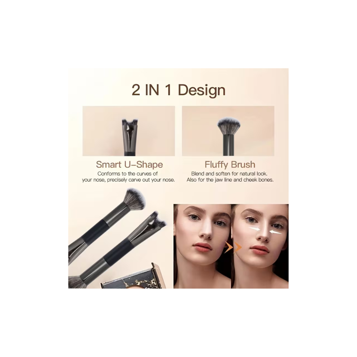 U-Shaped Dual-End Nose Contouring Makeup Brush
