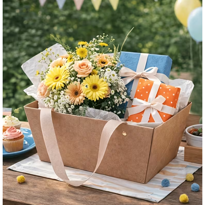 Kraft Paper Gift Box with handle 1 pc
