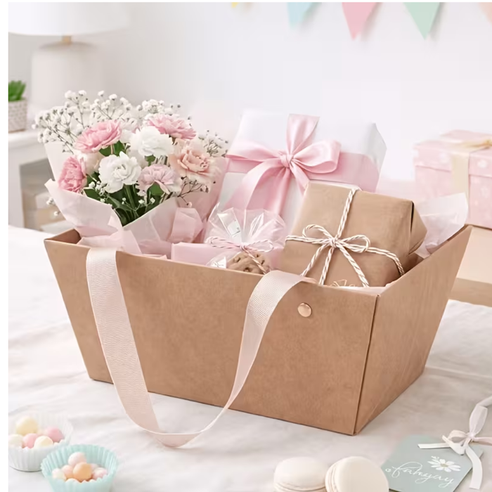 Kraft Paper Gift Box with handle 1 pc
