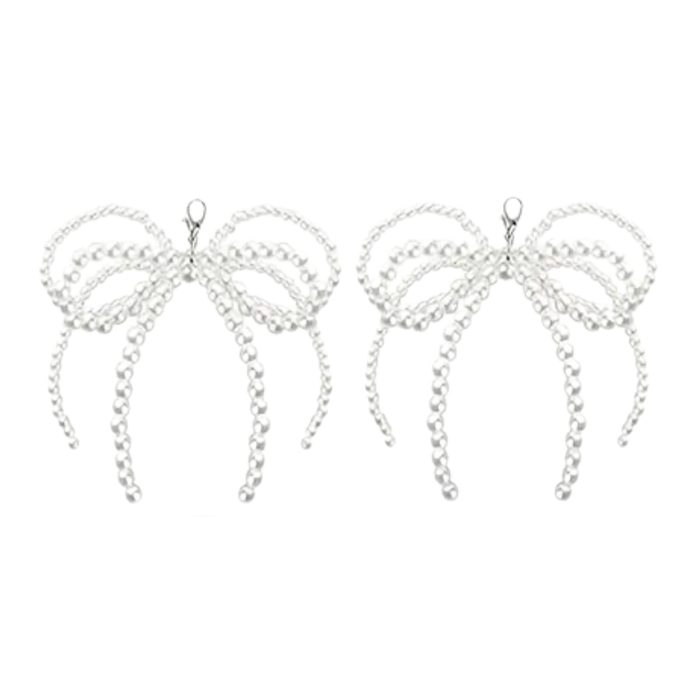 Pearl Bow Shoe Charms - 1 Pair