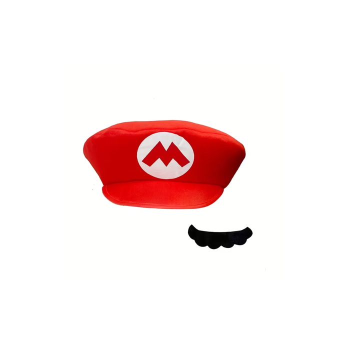 Mario Costume Hat & Mustache Set