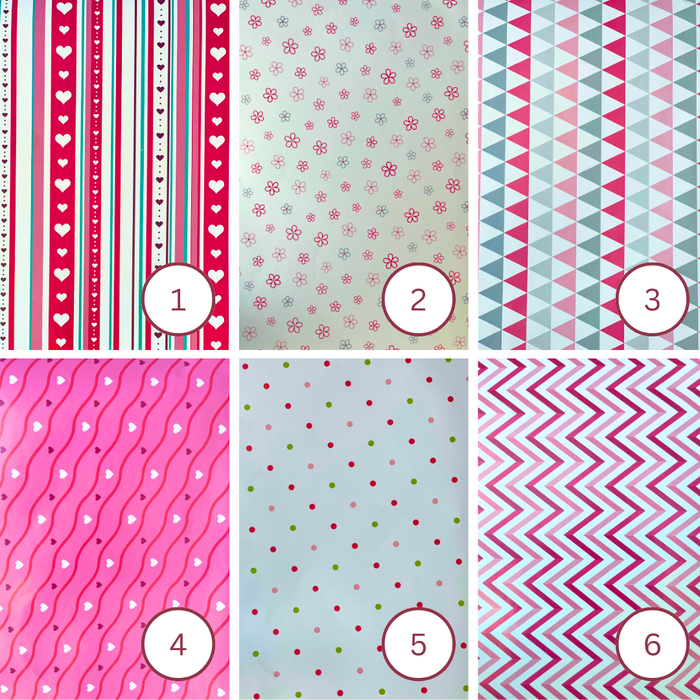 Cute Pink Assorted Gift Paper Wrap 1pc