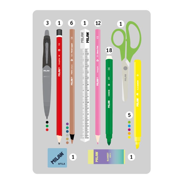 Triple Decker Pencil Case Sunset Series - Turquoise