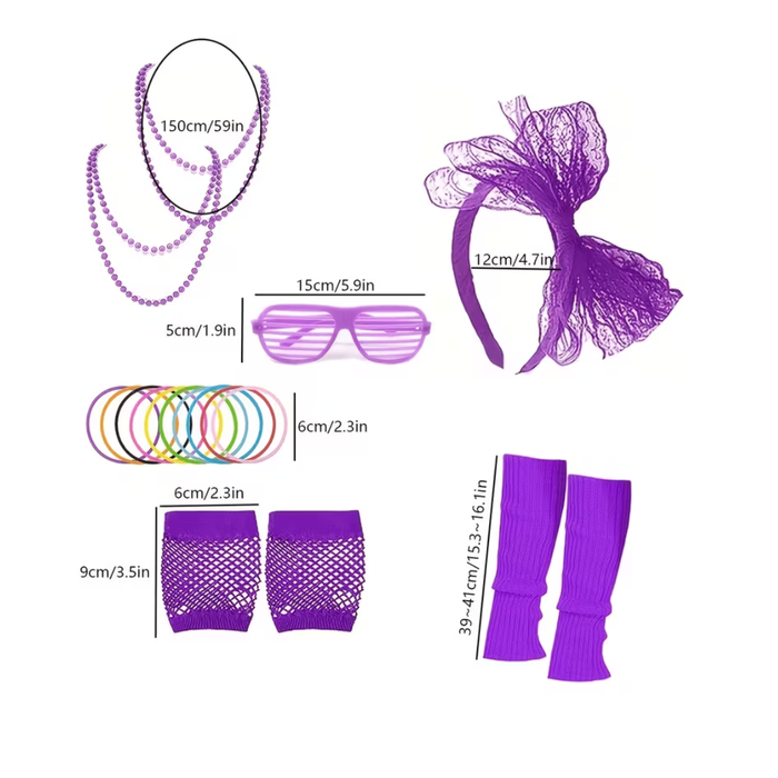 80's Costume Accessories Set – 6PCS