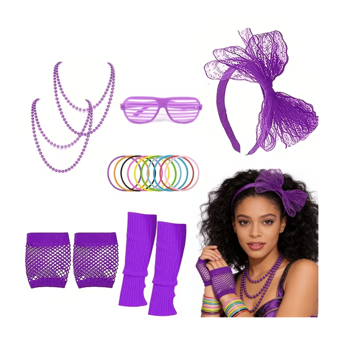 80's Costume Accessories Set – 6PCS