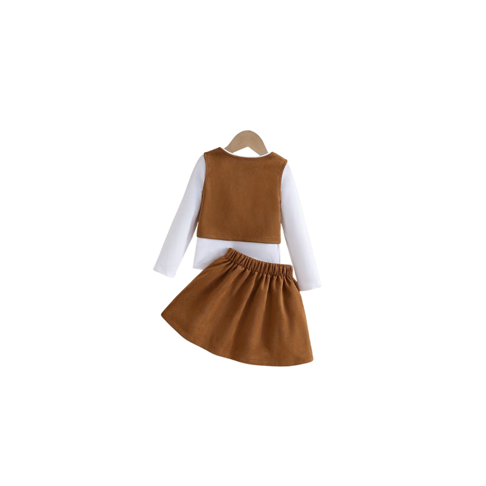 3pcs Girls’ Western Cowboy Style Outfit Set