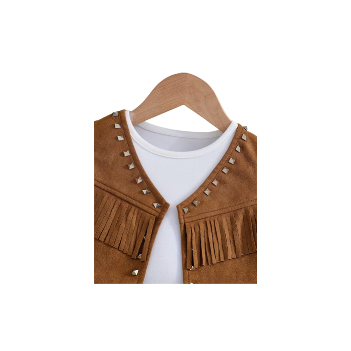 3pcs Girls’ Western Cowboy Style Outfit Set