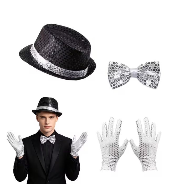 Pop Star Sequin Costume Accessories Set – 3PCS