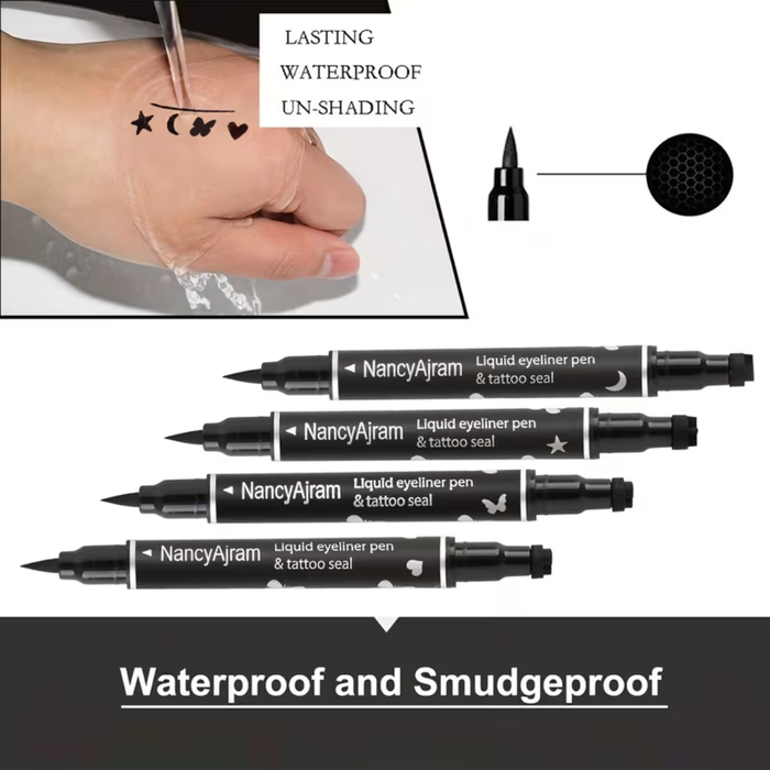 Double-Ended Eyeliner & Shape Stamp Set – 4PCS