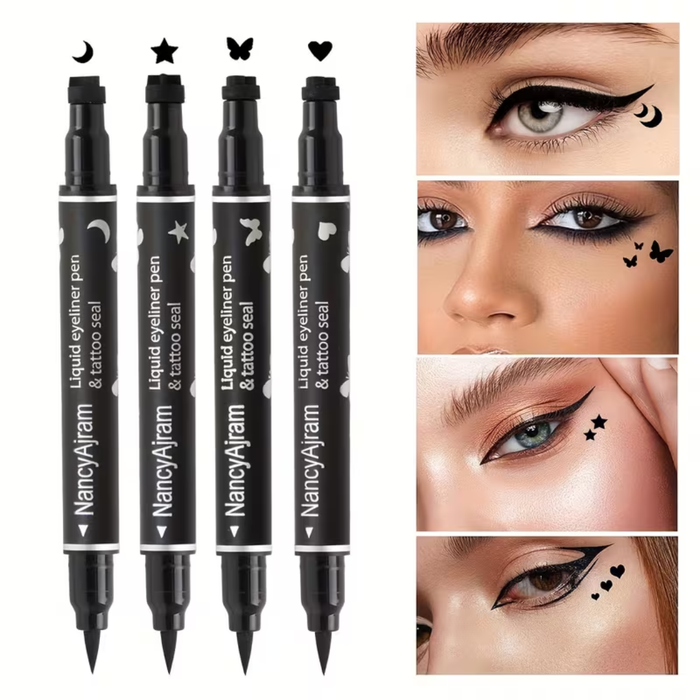 Double-Ended Eyeliner & Shape Stamp Set – 4PCS